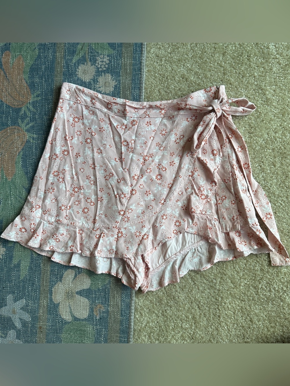 Cotton Candy LA Blush Floral Waist-Tie Skort